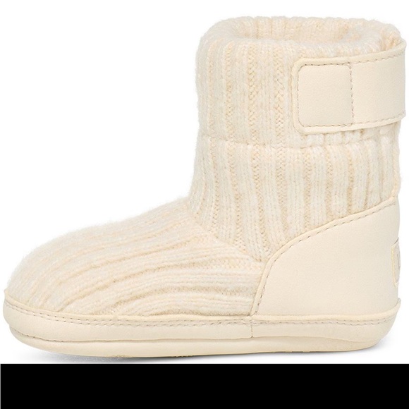NEW UGG SKYLAR CREAM PULL ON BOOTIES SLIPPERS UNISEX BABY SZ M 12-18 MONTHS GIFT - Picture 5 of 10